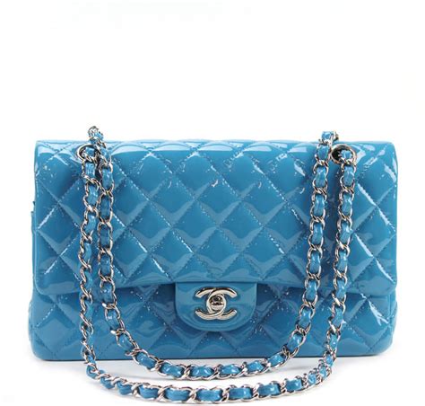 chanel large flap bag blue